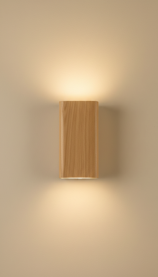 Applique murale LED bois blond